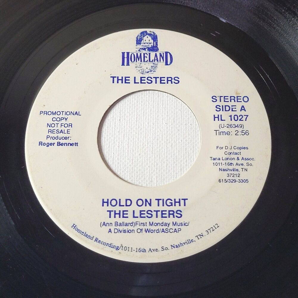 The Lesters 45 RPM - Hold On Tight / Same - Homeland Promo VG Country/Gospel